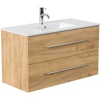POSSEIK Waschbecken mit Unterschrank HOMELINE 100 eiche gold 101,0 x 47,0 x 57,8 cm von Posseik