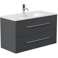 POSSEIK Waschbecken mit Unterschrank HOMELINE 100 grafit 101,0 x 47,0 x 57,8 cm von Posseik