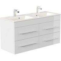 POSSEIK Waschbecken mit Unterschrank HOMELINE 120 weiß glanz 120,0 x 46,0 x 61,8 cm von Posseik