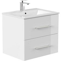 POSSEIK Waschbecken mit Unterschrank HOMELINE 60 weiß glanz 61,5 x 46,5 x 56,0 cm von Posseik