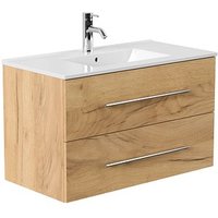 POSSEIK Waschbecken mit Unterschrank HOMELINE 90 eiche gold 91,0 x 46,5 x 55,8 cm von Posseik