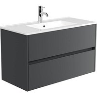 POSSEIK Waschbecken mit Unterschrank LIMES 100 grafit 100,0 x 46,5 x 58,5 cm POSSEIK Waschbecken mit Unterschrank LIMES 100 grafit 100,0 x 46,5 x 58,5 cm von Posseik