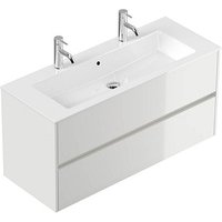 POSSEIK Waschbecken mit Unterschrank LIMES 120 weiß glanz 120,0 x 46,5 x 58,5 cm von Posseik