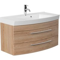 POSSEIK Waschbecken mit Unterschrank LUNA 100 eiche gold 100,5 x 50,2 x 57,2 cm von Posseik