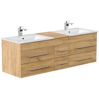 POSSEIK Waschbecken mit Unterschrank NERO XL eiche gold 153,0 x 46,5 x 51,2 cm von Posseik