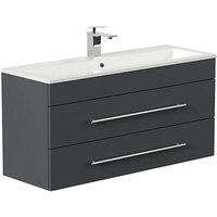 POSSEIK Waschbecken mit Unterschrank PORTUS SLIMLINE 1000 grafit 100,0 x 36,0 x 49,6 cm von Posseik