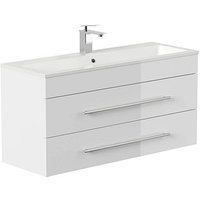 POSSEIK Waschbecken mit Unterschrank PORTUS SLIMLINE 1000 weiß glanz 100,0 x 36,0 x 49,6 cm von Posseik