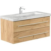 POSSEIK Waschbecken mit Unterschrank WHITE YAMO 100 eiche gold 100,0 x 45,0 x 50,0 cm von Posseik