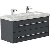 POSSEIK Waschbecken mit Unterschrank WHITE YAMO 100 grafit 100,0 x 45,0 x 50,0 cm von Posseik