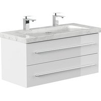 POSSEIK Waschbecken mit Unterschrank WHITE YAMO 100 weiß glanz 100,0 x 45,0 x 50,0 cm von Posseik