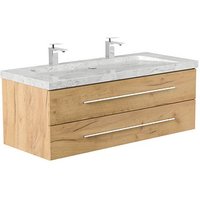 POSSEIK Waschbecken mit Unterschrank WHITE YAMO 130 eiche gold 130,0 x 55,0 x 50,0 cm von Posseik