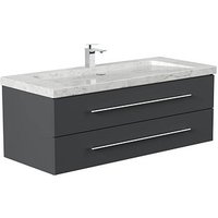 POSSEIK Waschbecken mit Unterschrank WHITE YAMO 130 grafit 130,0 x 55,0 x 50,0 cm von Posseik