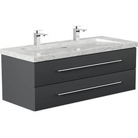 POSSEIK Waschbecken mit Unterschrank WHITE YAMO 130 grafit 130,0 x 55,0 x 50,0 cm von Posseik