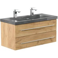 POSSEIK Waschbecken mit Unterschrank YAMO 100 eiche gold 100,0 x 45,0 x 50,0 cm von Posseik