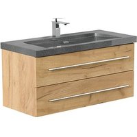 POSSEIK Waschbecken mit Unterschrank YAMO 100 eiche gold 100,0 x 45,0 x 50,0 cm von Posseik
