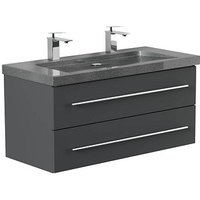 POSSEIK Waschbecken mit Unterschrank YAMO 100 grafit 100,0 x 45,0 x 50,0 cm von Posseik