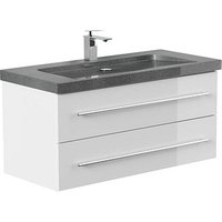 POSSEIK Waschbecken mit Unterschrank YAMO 100 weiß glanz 100,0 x 45,0 x 50,0 cm von Posseik