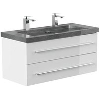POSSEIK Waschbecken mit Unterschrank YAMO 100 weiß glanz 100,0 x 45,0 x 50,0 cm von Posseik