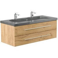POSSEIK Waschbecken mit Unterschrank YAMO 130 eiche gold 130,0 x 45,0 x 50,0 cm von Posseik