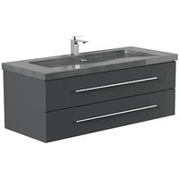 POSSEIK Waschbecken mit Unterschrank YAMO 130 grafit 130,0 x 45,0 x 50,0 cm von Posseik