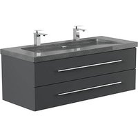 POSSEIK Waschbecken mit Unterschrank YAMO 130 grafit 130,0 x 45,0 x 50,0 cm von Posseik