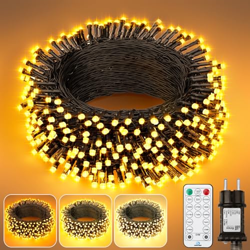 Lichterkette Außen Lichterkette Weihnachtsbaum Innen - 3 Farben, Dimmbar Outdoor Warmweiß Led Lichterkette Strom mit Stecker Fernbedienung Timer IP65, Weihnachtsbeleuchtung Außen 20M 200LED für Party Lichterkette Außen Lichterkette Weihnachtsbaum Innen - 3 Farben, Dimmbar Outdoor Warmweiß Led Lichterkette Strom mit Stecker Fernbedienung Timer IP65, Weihnachtsbeleuchtung Außen 20M 200LED für Party von Possily