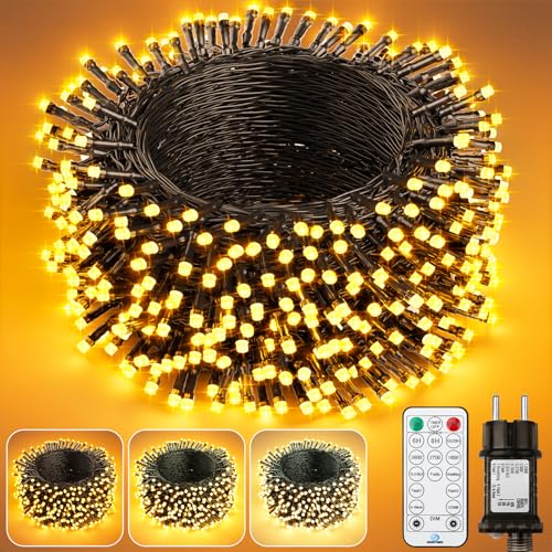Lichterkette Weihnachtsbaum Außen und Innen - 3 Farben, Dimmbar Outdoor Warmweiß Led Lichterkette Strom mit Stecker Fernbedienung Timer IP65, Weihnachtsbeleuchtung 40M+3M 400LED für Weihnachten Party Lichterkette Weihnachtsbaum Außen und Innen - 3 Farben, Dimmbar Outdoor Warmweiß Led Lichterkette Strom mit Stecker Fernbedienung Timer IP65, Weihnachtsbeleuchtung 40M+3M 400LED für Weihnachten Party von Possily