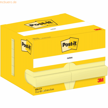 Post-it Haftnotiz Notes 51x76mm 70g/qm 100 Blatt gelb VE=12 Blöcke von Post-It