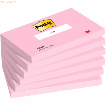 Post-it Haftnotiz Notes 127x76mm 100 Blatt flamingopink VE=6 Blöcke von Post-It