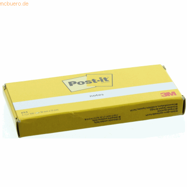 Post-it Haftnotiz Notes 38x51mm 70g/qm 100 Blatt gelb VE=3 Blöcke von Post-It