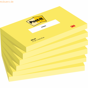 Post-it Haftnotiz Notes 655-NY 127x76mm neonge 6x100 Blatt von Post-It