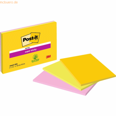 Post-it Haftnotiz Super Sticky Meeting Notes 152x101mm 45 Blatt neonfa von Post-It