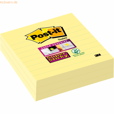 Post-it Haftnotiz Super Sticky Notes 101x101mm liniert 70 Blatt gelb V Post-it Haftnotiz Super Sticky Notes 101x101mm liniert 70 Blatt gelb V von Post-It
