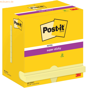 Post-it Haftnotiz Super Sticky Notes 127x76mm 90 Blatt gelb VE=12 Blöc Post-it Haftnotiz Super Sticky Notes 127x76mm 90 Blatt gelb VE=12 Blöc von Post-It