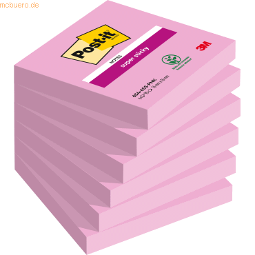 Post-it Haftnotiz Super Sticky Notes 76x76mm 90 Blatt tropicalpink von Post-It