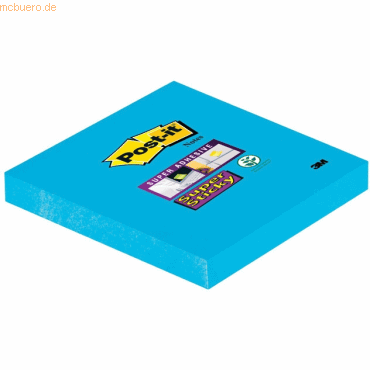 Post-it Haftnotiz Super Sticky Notes 76x76mm 90 Blatt ultrablau von Post-It