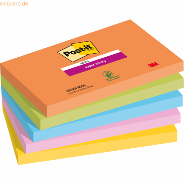 Post-it Haftnotiz Super Sticky Notes Boost Collection 127x76mm 90 Blat von Post-It