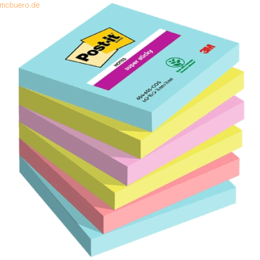 Post-it Haftnotiz Super Sticky Notes Cosmic Collection 76x76mm 90 Blat von Post-It