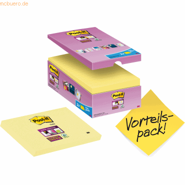 Post-it Haftnotiz Super Sticky Notes Promotion 127x76mm 90 Blatt gelb von Post-It