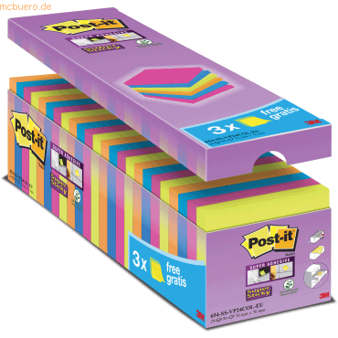 Post-it Haftnotiz Super Sticky Notes Promotion 76x76mm 90 Blatt ultrag von Post-It