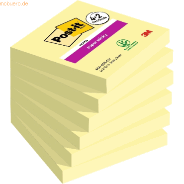 Post-it Haftnotiz Super Sticky Notes Promotion 76x76mm 90 Blatt6 x 9 V von Post-It