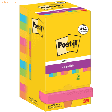Post-it Haftnotiz Super Sticky Notes Promotion Carnival Coll. 76X76mm von Post-It