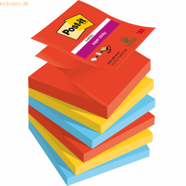 Post-it Haftnotiz Super Sticky Z-Notes Playful Collection, 76x76mm, so von Post-It