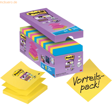 Post-it Haftnotiz Super Sticky Z-Notes Promotion 76x76mm 90 Blatt VE=1 von Post-It