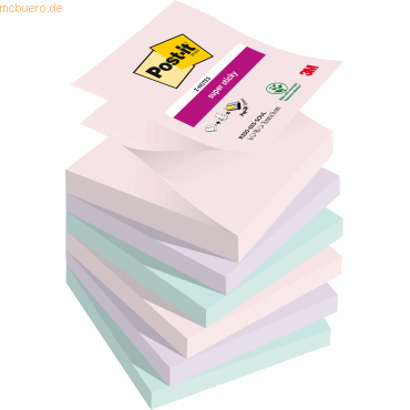 Post-it Haftnotiz Super Sticky Z-Notes Soulful Collection, 76x76mm, so von Post-It