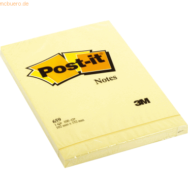 Post-it Haftnotizen Post-it 102x152mm 100 Blatt gelb von Post-It