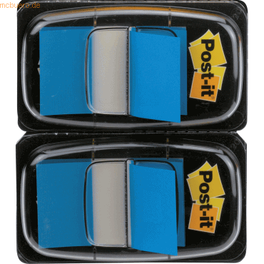 Post-it Haftstreifen Index Standard 25,4x43,2mm 50 Blatt blau VE=2 Spe von Post-It