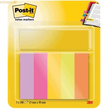 Post-it Haftstreifen Page Marker Energetic Collection, sortiert, 5 x 5 von Post-It