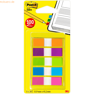 Post-it Haftstreifen Post-it Index Mini 11,9x43,2mm orange, lila, limo von Post-It