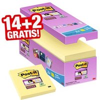 14 + 2 GRATIS: Post-it® Haftnotizen extrastark 654 gelb 14 Blöcke + GRATIS 2 Blöcke von Post-it®